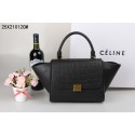 2015 Celine classic plain weave with crocodile 3345-2 black JH06552iO55