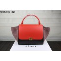 2015 Celine flap bags nubuck leather with original leather 3342-1 red&black&khaki JH06497nV16