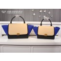 2015 Celine trapeze tote bag 3345 Apricot Black Blue JH06351Nc47