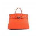 2015 Hermes Birkin 35CM H-35 silver hardware orange JH01845Ea63