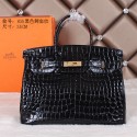 2015 Hermes H35 winter best-selling model crocodile gold chain black JH01836SL88