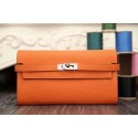 2015 Hermes kelly wallet new model 051300 orange JH01801KG16