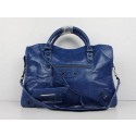 Balenciaga The City Handbag Sheepskin 084332 blue JH09469ll49