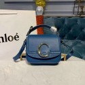 Best Chloe Original Calfskin Leather Top Handle Small Bag 3S030 Blue JH08859CF36