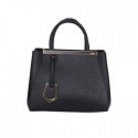 Best Fendi 2Jours Saffiiano Leather Tote Bag 8BM2601 Black JH08602Yd28