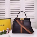 Best Quality FENDI PEEKABOO ICONIC leather bag F0826 black JH08510gQ55