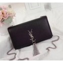 Best SAINT LAURENT Kate Tassel Monogram small leather cross-body bag B499859 black JH08077zE83