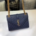 Best SAINT LAURENT Medium satchel 487206 dark blue JH07896hW68