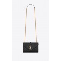 Best YSL ENVELOPE SMALL IN MIX MATELASSEGRAIN DE POUDRE EMBOSSED LEATHER 19207 BLACK JH07813Vp72