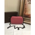 BOTTEGA VENETA Knot snakeskin-trimmed satin clutch 62548 Watermelon Red JH09312RI33