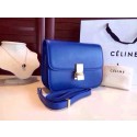 Celine Classic Box Flap Bag Calfskin Leather 2263 Blue JH06306eq83