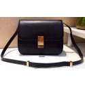 Celine Classic Box Flap Bag Calfskin Leather C2263 Black JH05967eR54