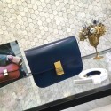 Celine Classic Box Small Flap Bag Calf leather 5698 dark blue JH06155jk50