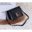 Celine Classic Box Small Flap Bag Calfskin 88007 Black JH06386gB51