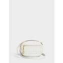 CELINE CROSS BODY SMALL C CHARM BAG IN QUILTED CALFSKIN 188363 WHITE JH05986jI43