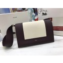 Celine frame Bag Original Calf Leather 5756 Wine .white JH06108Nr89