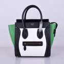 Celine Luggage Micro Boston Bag Original Leather 8802-3 Black&White&Green JH06323DY28