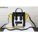 Celine luggage nano bag original leather 3308 white&black&yellow JH06343bM53