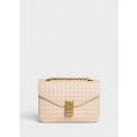 CELINE MEDIUM C BAG IN BICOLOUR QUILTED CALFSKIN CL87253 cream JH05995qZ31