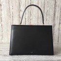 CELINE MEDIUM CLASP HANDBAG IN BOX CALFSKIN WITH PATINA 180923 BLACK JH06080ZL98