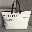 CELINE MEDIUM MADE IN TOTE IN TEXTILE 83180 WHITE & BLACK JH06051tF12