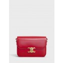 CELINE MEDIUM TRIOMPHE BAG IN SHINY CALFSKIN CL87363 RED JH06001pE71