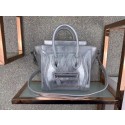 CELINE NANO LUGGAGE BAG IN LAMINATED LAMBSKIN 189243 SILVER JH05969Qu69