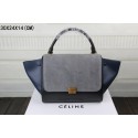 Celine Trapeze Bag Original Leather 3342-1 gray&black&dark blue JH06506bz77