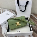 Celine TRIOMPHE SHOULDER BAG IN NATURAL CALFSKIN 194143 green JH05795Sx31