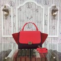 Cheap Celine Trapeze Bag Original Nubuck Leather 3345 Red&Burgundy JH06332pG43