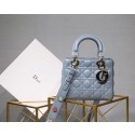 Cheap Dior lucky badges Original sheepskin Tote Bag A88035 sky blue JH07300FT69