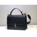 Cheap FENDI Kan I Leather Shoulder Bag 8BT283A black JH08647KK24