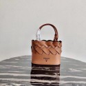 Cheap Prada Leather Tress Tote 1BG318 apricot JH04940FT69