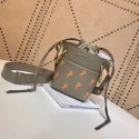 CHLOE Mini Roy leather bucket bag 3E128C grey JH08886Py32