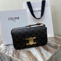 Copy 1:1 Celine TRIOMPHE SHOULDER BAG IN TRIOMPHE CANVAS AND CALFKSIN 194142 TAN JH05791GO58