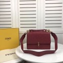 Copy Best FENDI Kan I Leather Shoulder Bag F9235 red JH08705Xd42