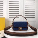 Copy Best Quality Fendi BAGUETTE LARGE Blue denim bag F0386 blue JH08513kr31