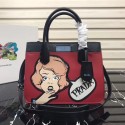 Copy Best Quality Prada Dual calf leather bag 1BA178 red&black JH05488sp34