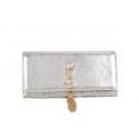 Copy Best Quality Yves Saint Laurent Classic Monogramme Tassel Clutch Bag 326079 Silver JH07923kr31