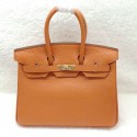 Copy Hermes Birkin 25CM Tote Bag Original Leather H25 Orange JH01686NX87