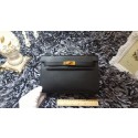 Copy Hermes Kelly 22cm mini tote bag calf leather K011 black JH01692lZ95