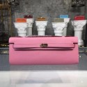 Copy Hermes Kelly Clutch Epsom calfskin H0588 pink JH01499Ds70