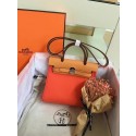 Copy Hermes mini Herbag Original Canvas Leather & Calfskin 45987 orange&brown JH01185RZ88