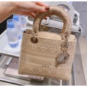 Copy High Quality MEDIUM LADY D-LITE BAG Cannage Embroidery M0565OREY Beige JH06911xG96