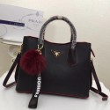 Copy Prada Calf leather bag 56922 black JH05414Vo75