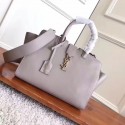 Copy SAINT LAURENT Monogram Cabas small leather tote 3807 grey JH08112cS18