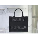 Copy SMALL DIOR BOOK TOTE Black Mesh Embroidery M1296Z JH06855RZ88