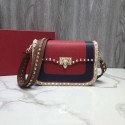 Copy VALENTINO Rockstud grained leather messenger 0937B Black&red&white JH09716NX87