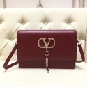 Copy VALENTINO VLOCK Origianl leather shoulder bag 0909 Burgundy JH09530wz58