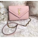 Copy Yves Saint Laurent Monogramme Calf leather cross-body bag 2569 pink JH08107Xq19